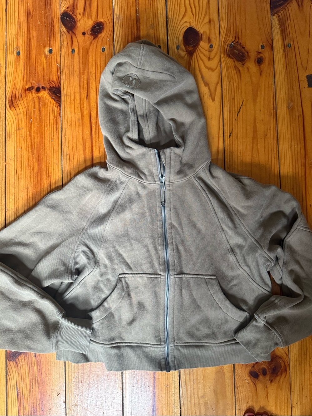 lululemon scuba viral Olive Green Hooded Zip Sweatshirt